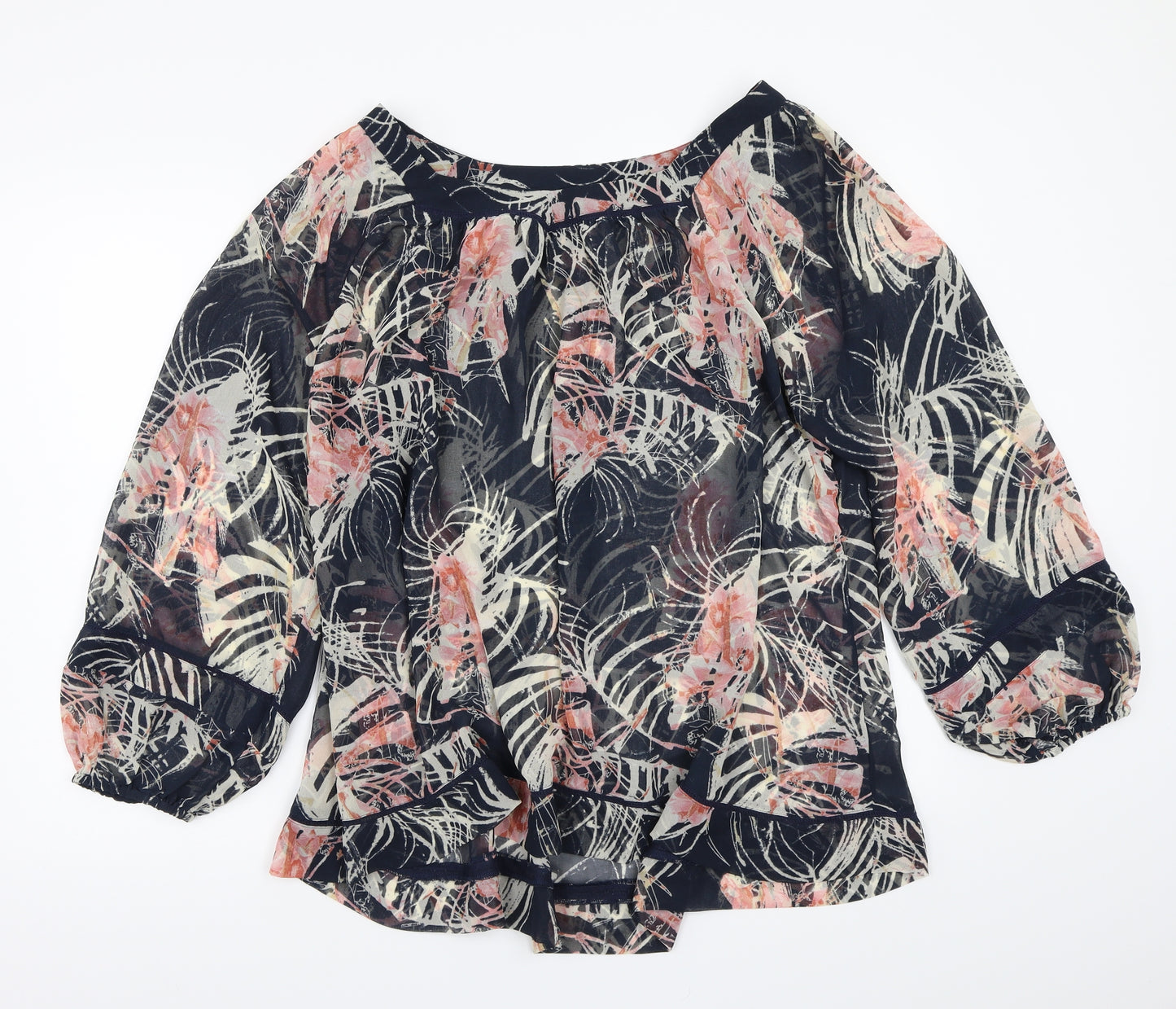 NEXT Womens Blue Floral  Basic Blouse Size 20