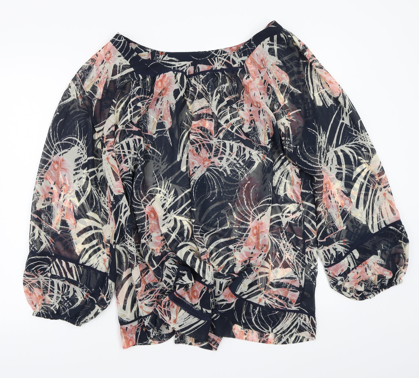 NEXT Womens Blue Floral  Basic Blouse Size 20