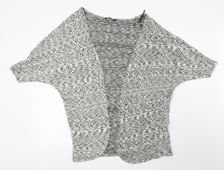 Atmosphere Womens White Geometric  Cardigan Jumper Size S