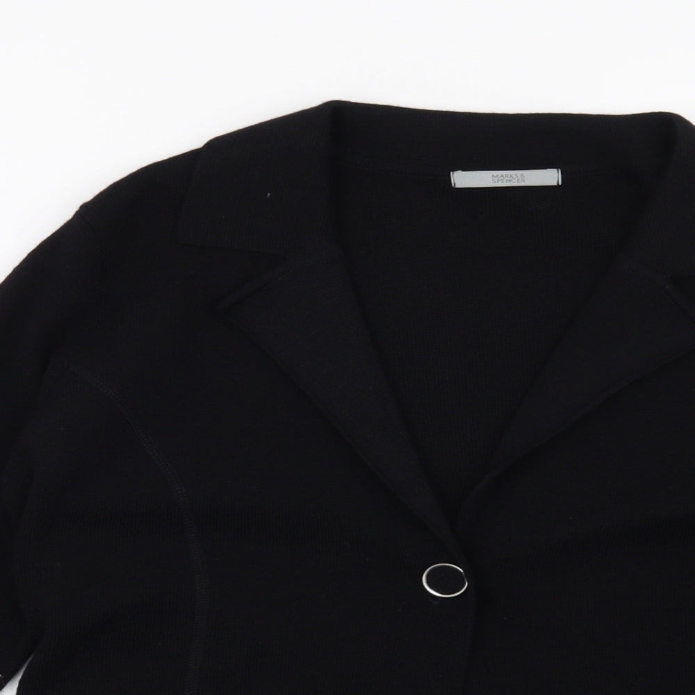 Marks and Spencer Womens Black   Cardigan Jumper Size 14