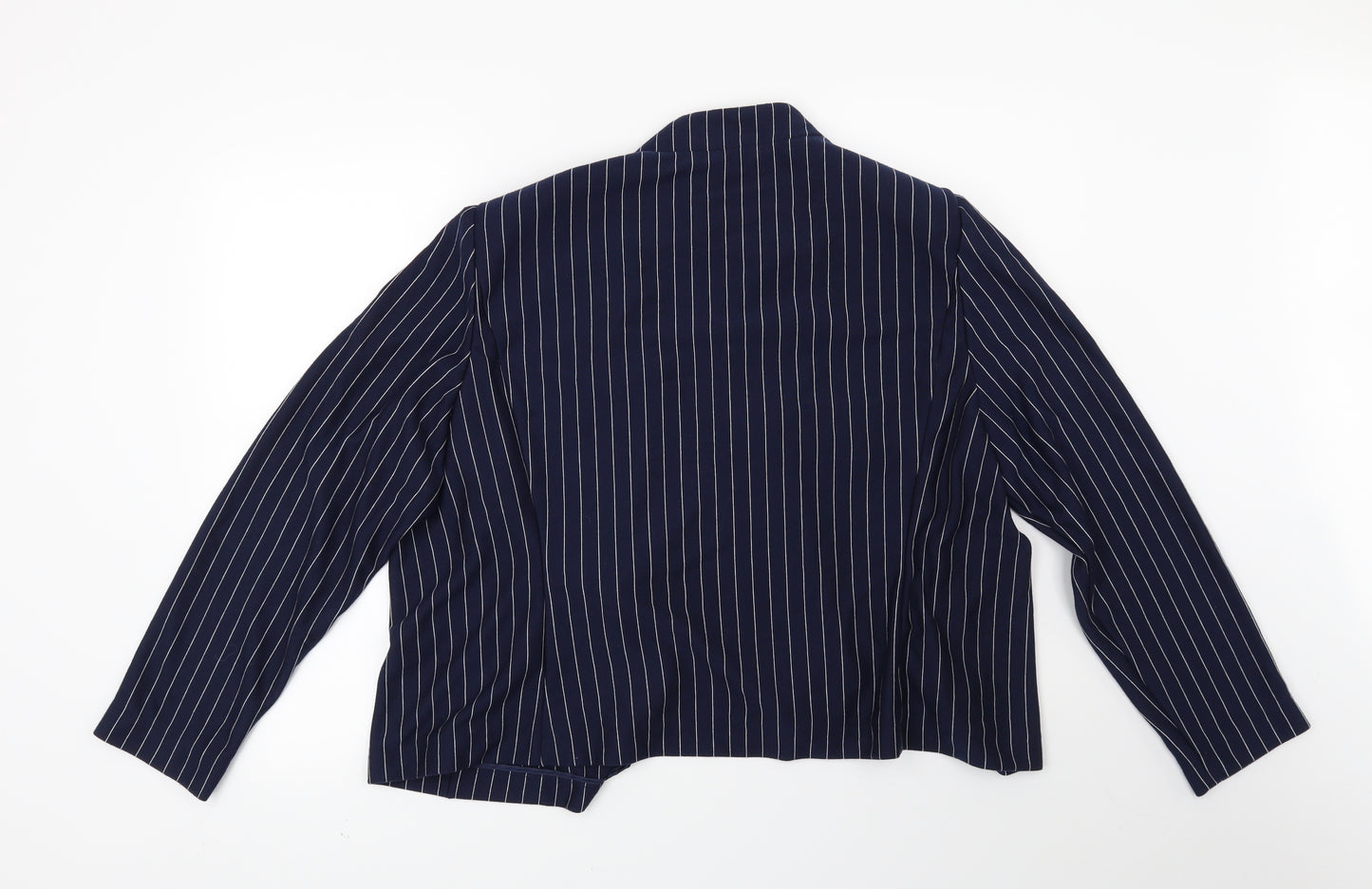 Marks and Spencer Womens Blue Striped  Jacket Blazer Size 22