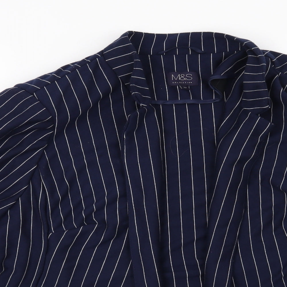 Marks and Spencer Womens Blue Striped  Jacket Blazer Size 22