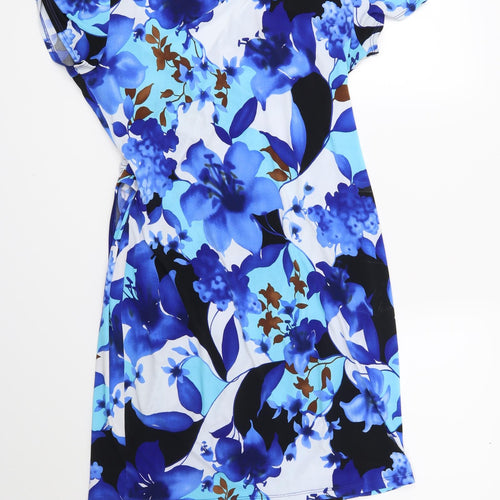 M&Co Womens Blue Floral  Shift  Size 14