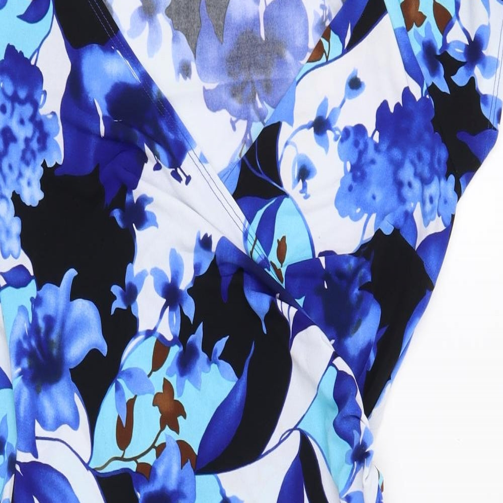 M&Co Womens Blue Floral  Shift  Size 14