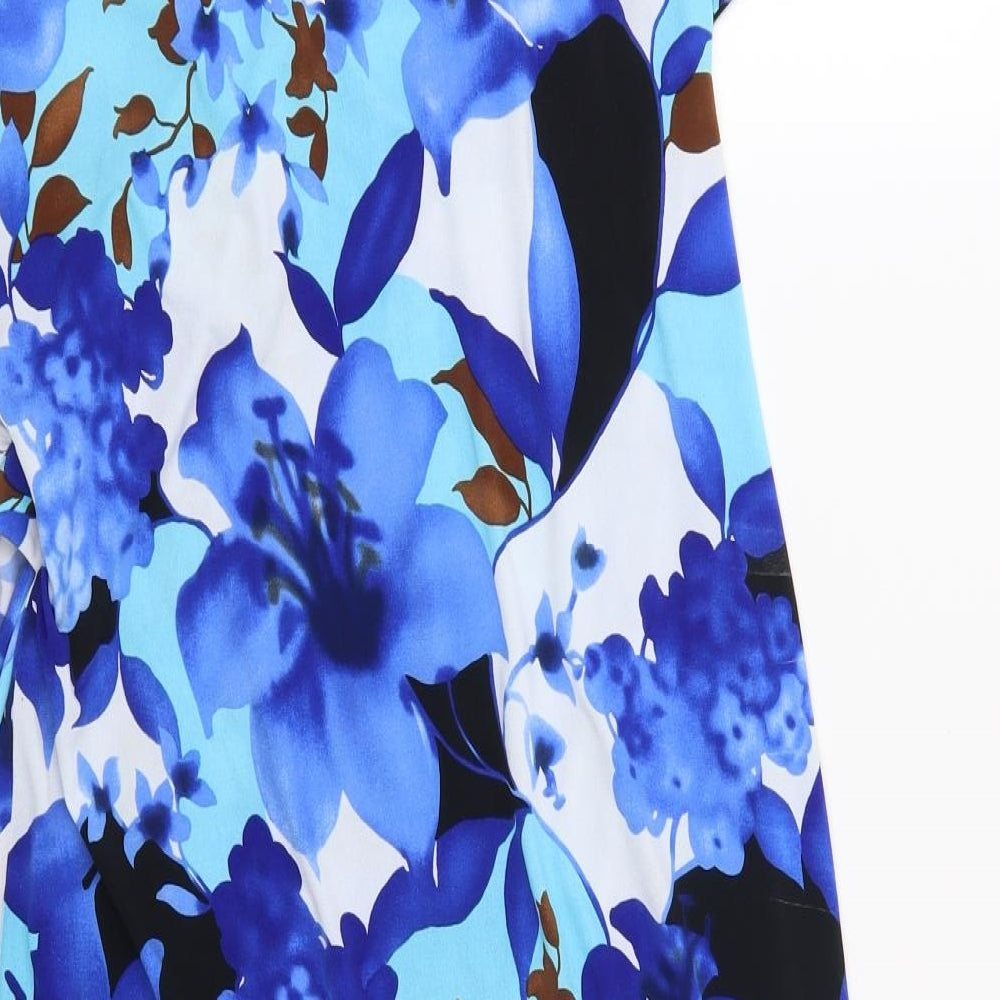 M&Co Womens Blue Floral  Shift  Size 14