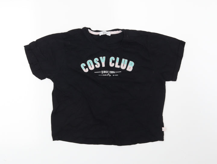 New Look Girls Black Solid  Top Pyjama Top Size M  - Cosy Club