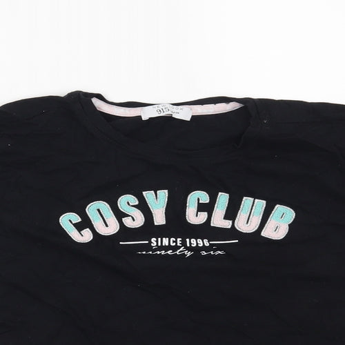 New Look Girls Black Solid  Top Pyjama Top Size M  - Cosy Club