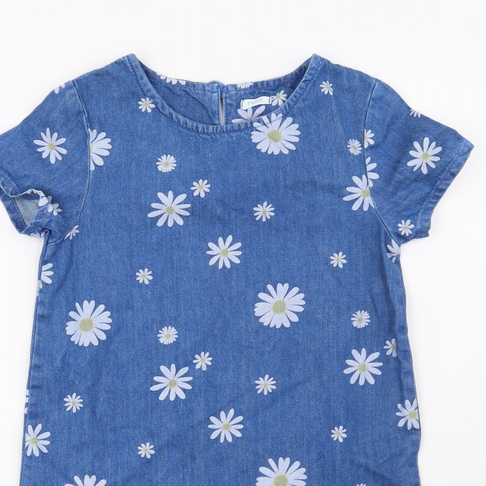 NEXT Girls Blue Floral  Shift  Size 10 Years