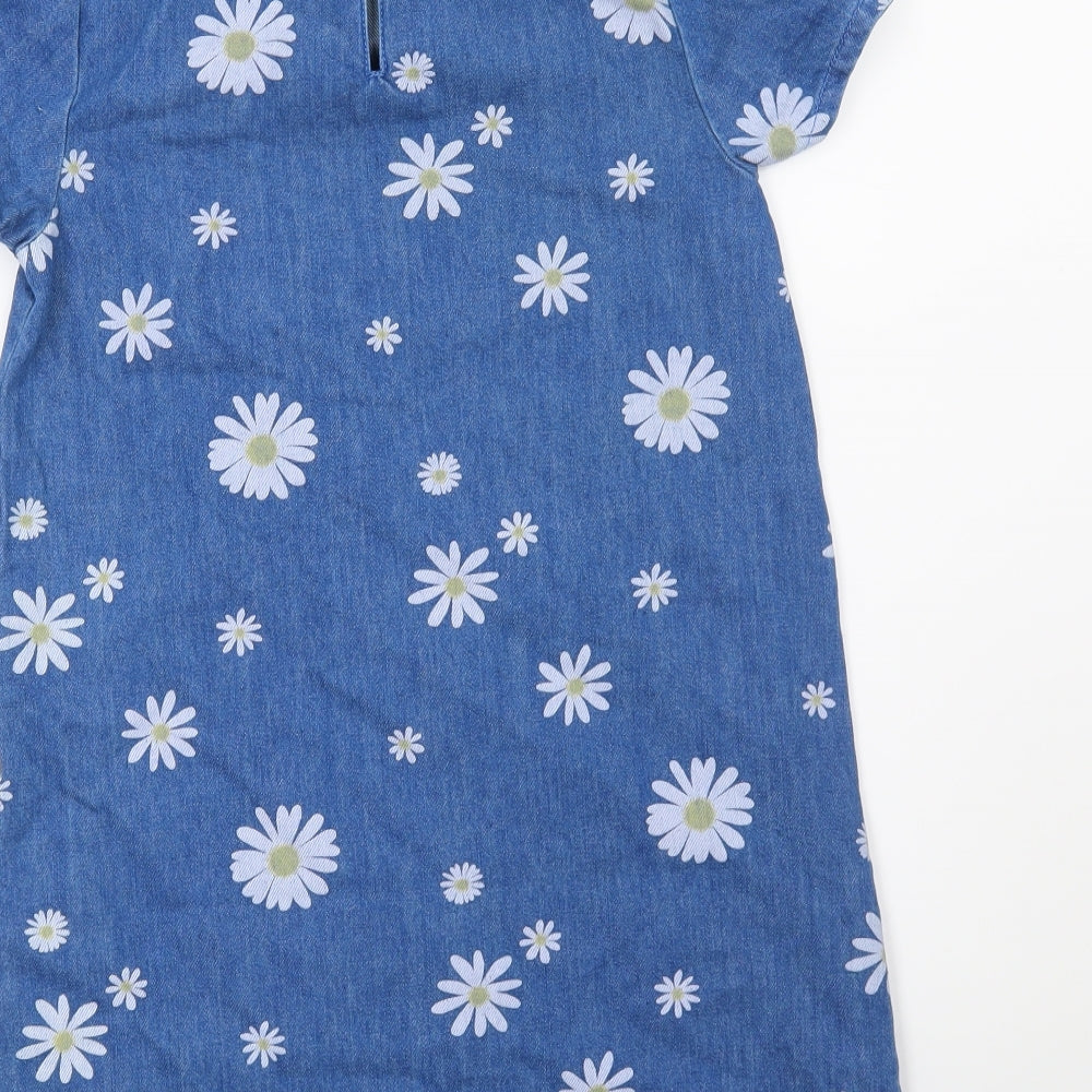 NEXT Girls Blue Floral  Shift  Size 10 Years