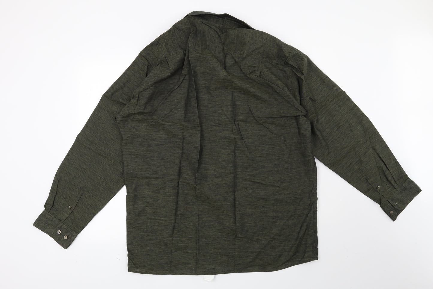 Melka Mens Green    Button-Up Size 16.5