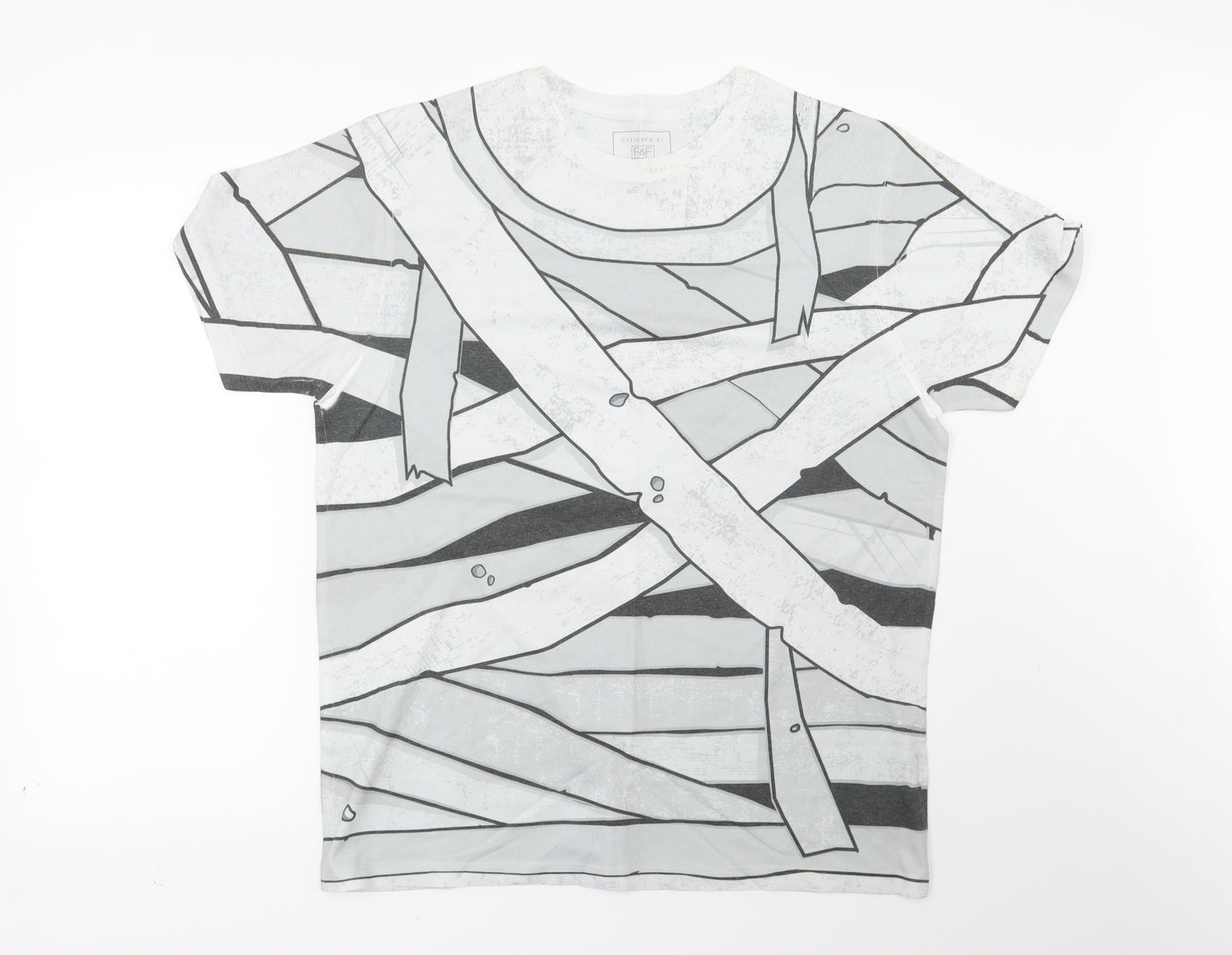 F&F Mens White    T-Shirt Size L  - Mummy