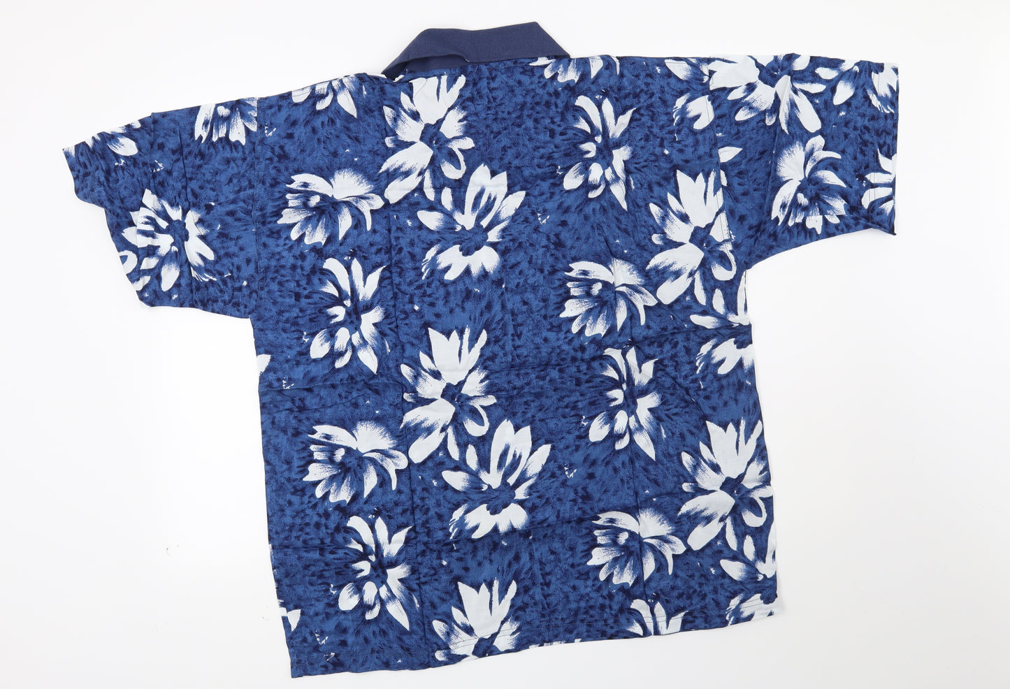 Preworn Mens Blue Floral   Polo Size M