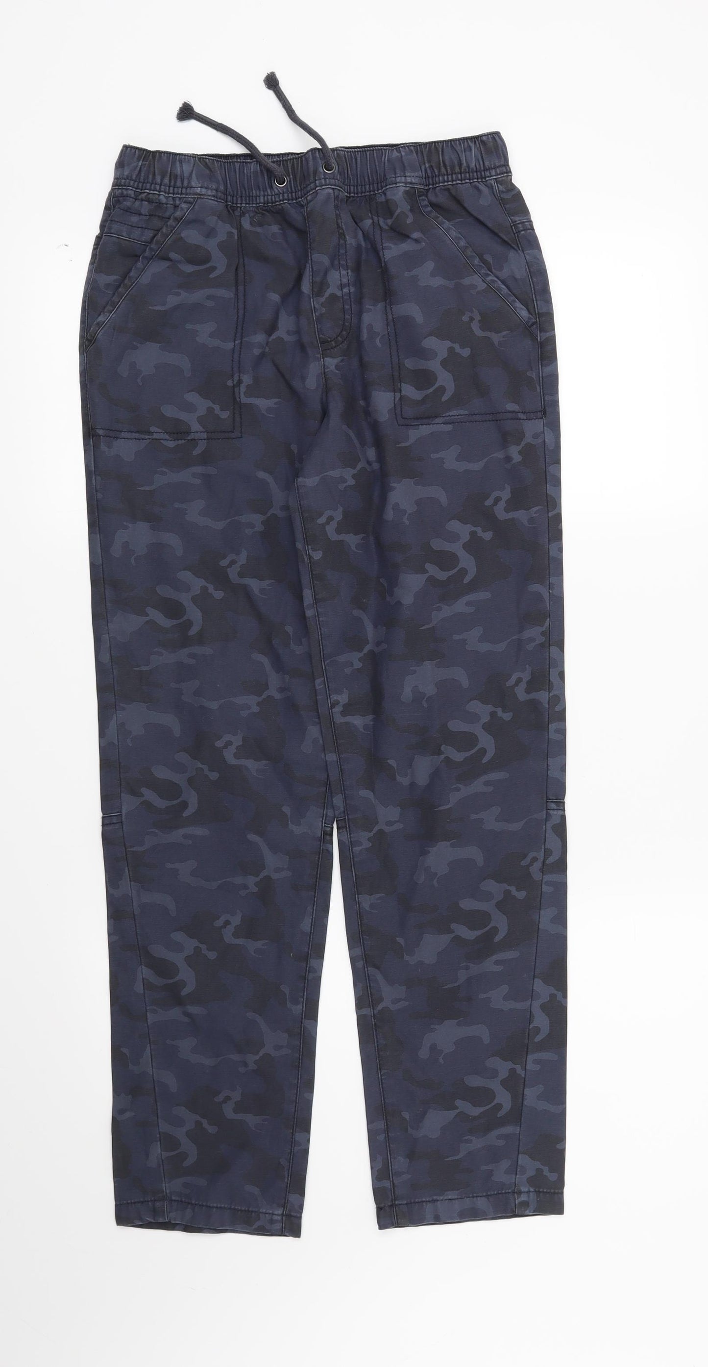 George Boys Blue Camouflage  Cargo Trousers Size 11-12 Years