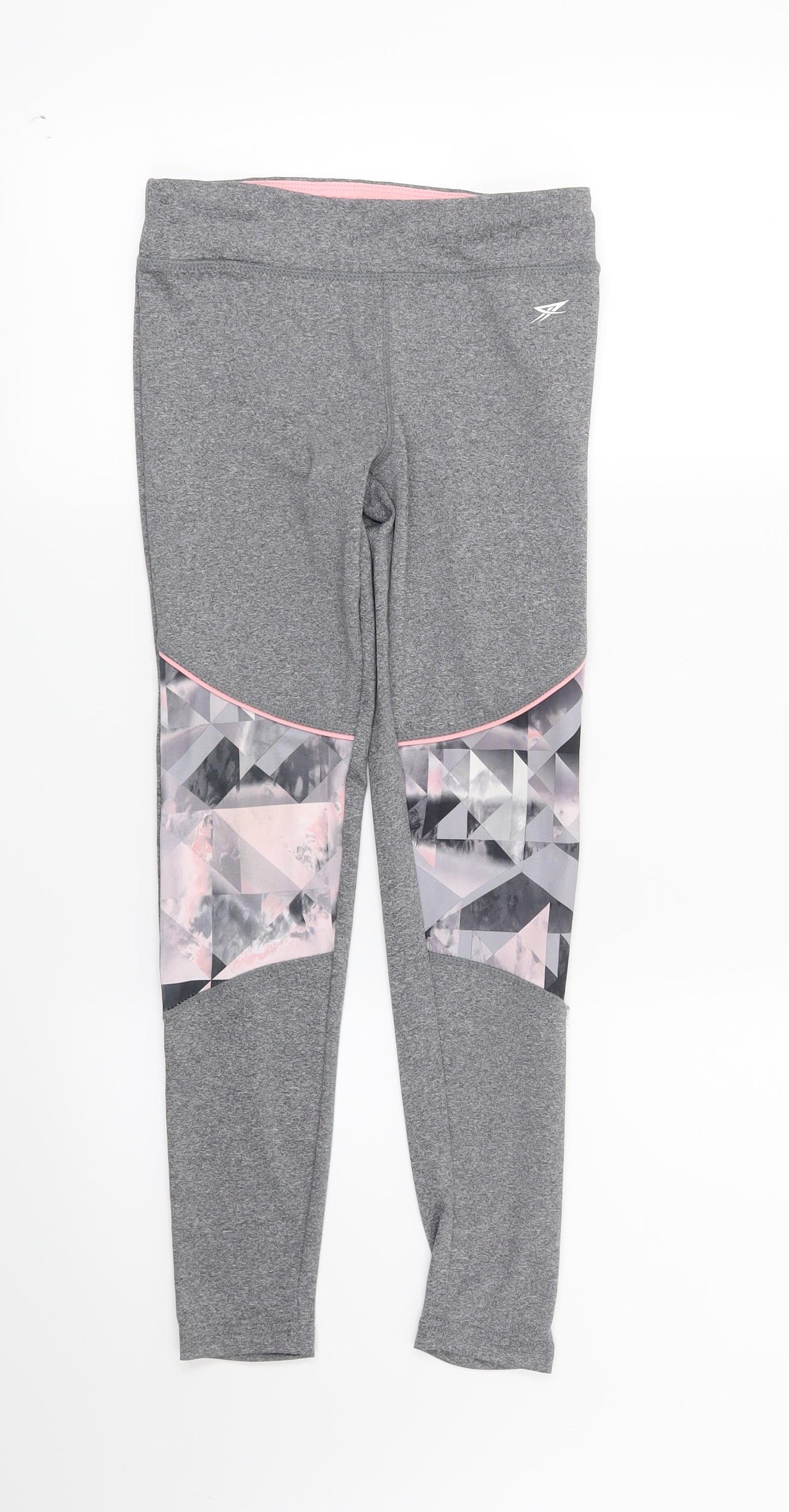 Active Girls Grey Geometric  Capri Trousers Size 9-10 Years