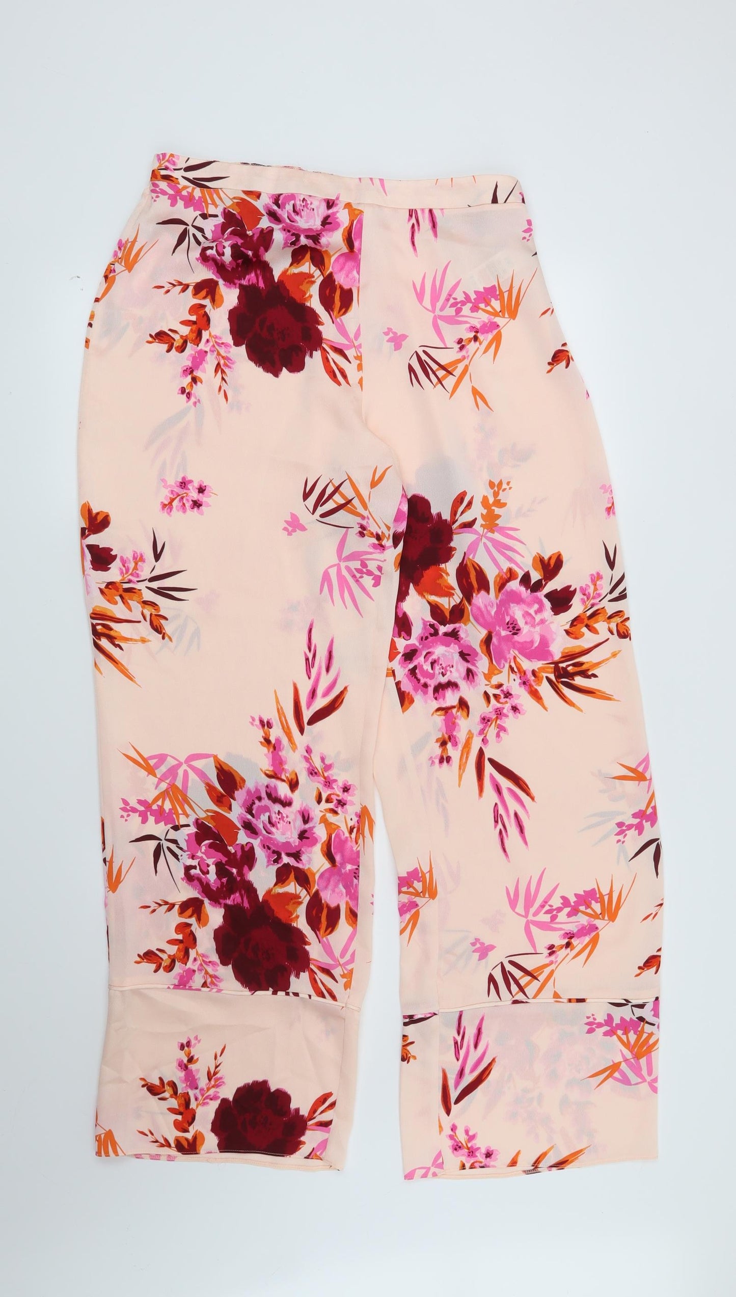 F&F Womens Orange Floral  Top Pyjama Set Size 12