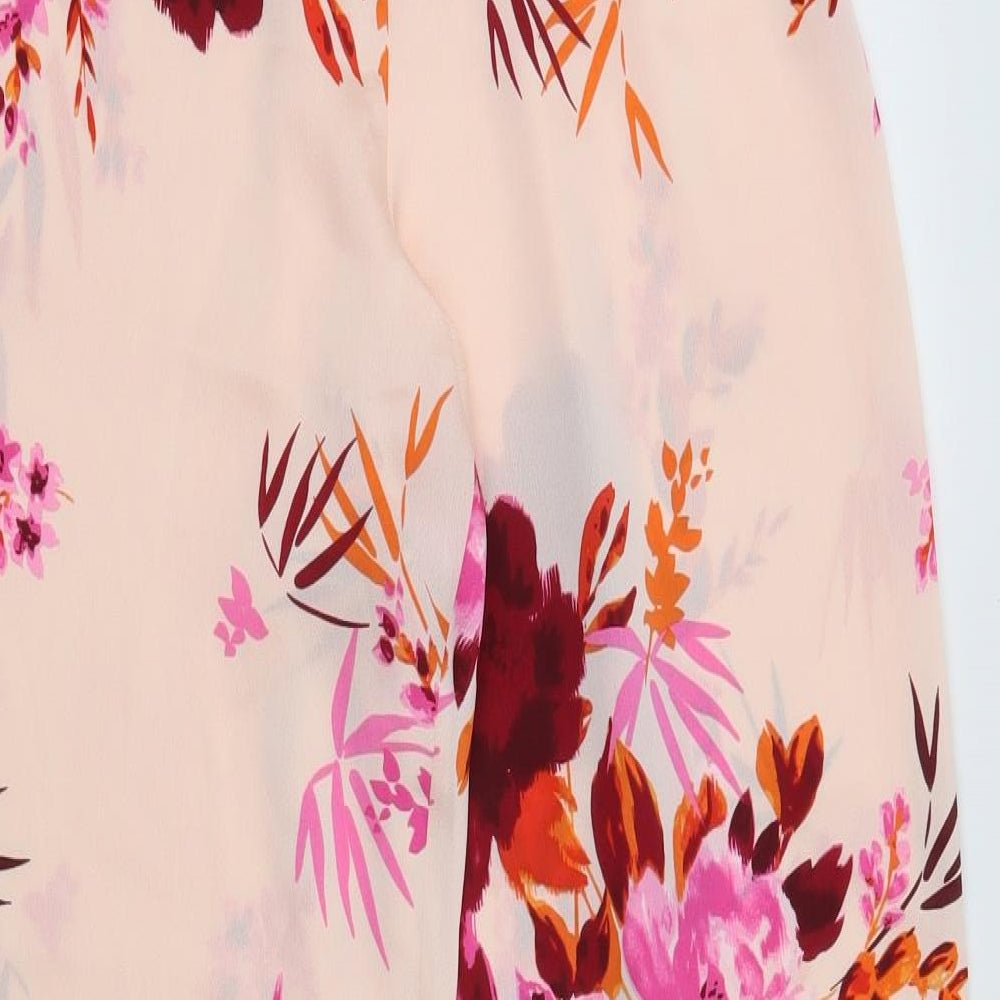 F&F Womens Orange Floral  Top Pyjama Set Size 12