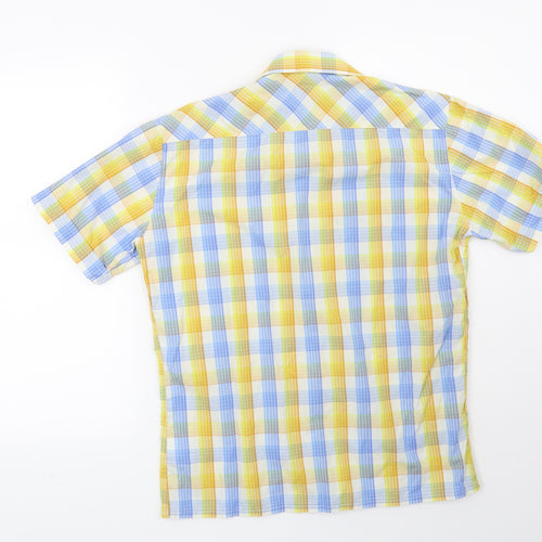 Encore Mens Blue Check   Button-Up Size M