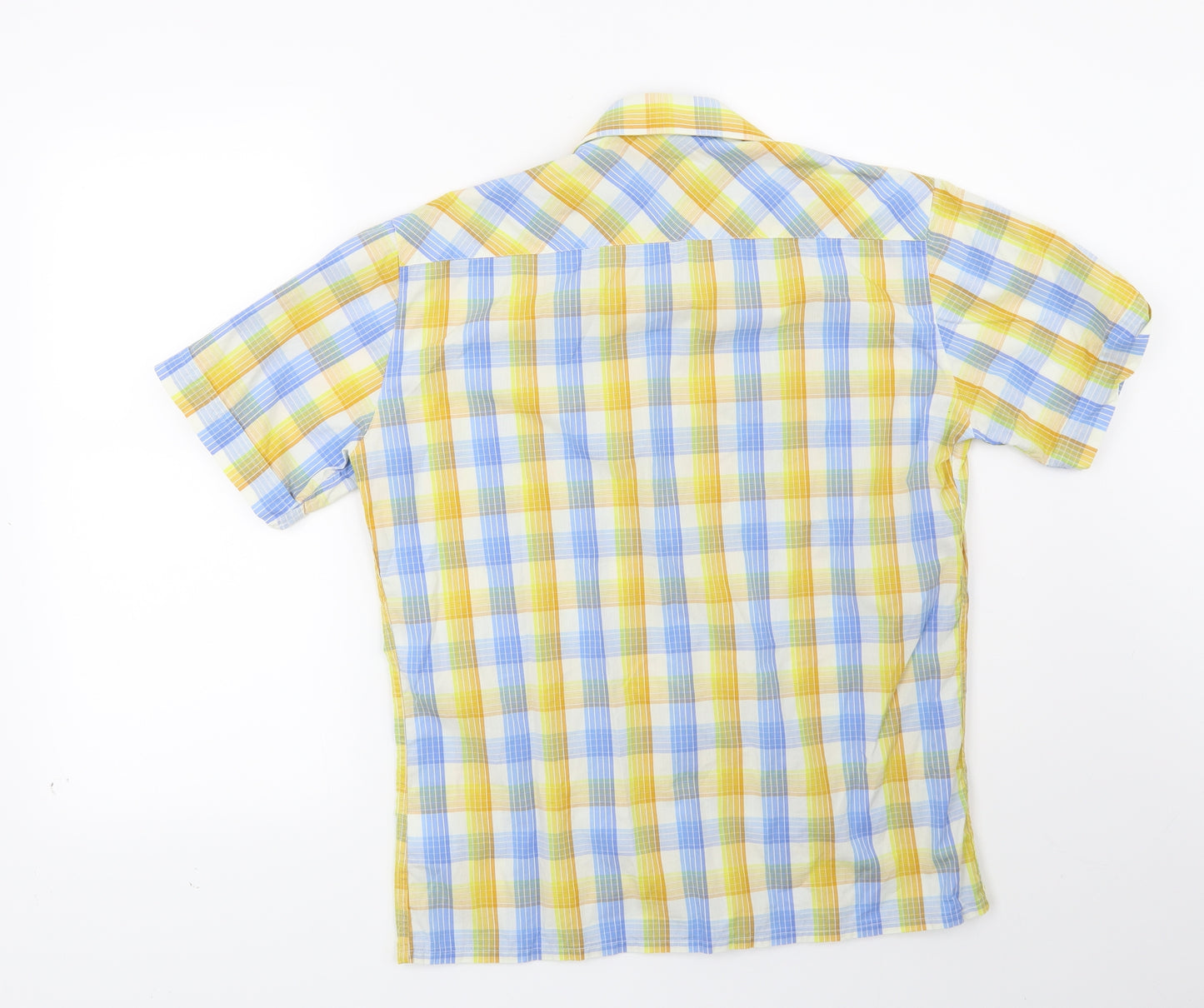 Encore Mens Blue Check   Button-Up Size M
