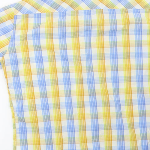 Encore Mens Blue Check   Button-Up Size M