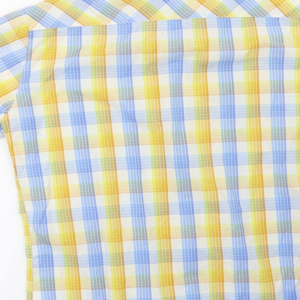 Encore Mens Blue Check   Button-Up Size M