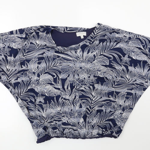 Apricot Womens Blue Floral  Basic Blouse Size 10
