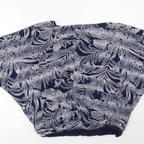Apricot Womens Blue Floral  Basic Blouse Size 10