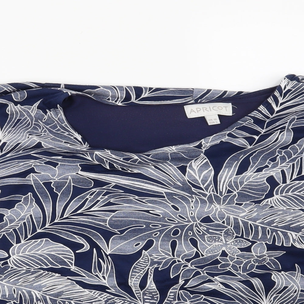 Apricot Womens Blue Floral  Basic Blouse Size 10