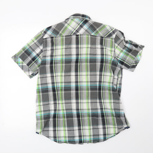 Burton Mens Grey Check   Button-Up Size M