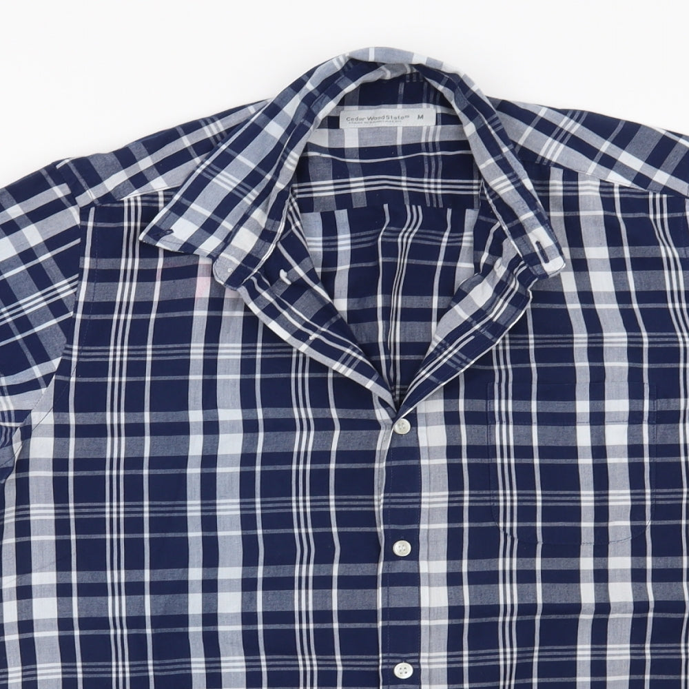 Cedar Wood State Mens Blue Check   Button-Up Size M