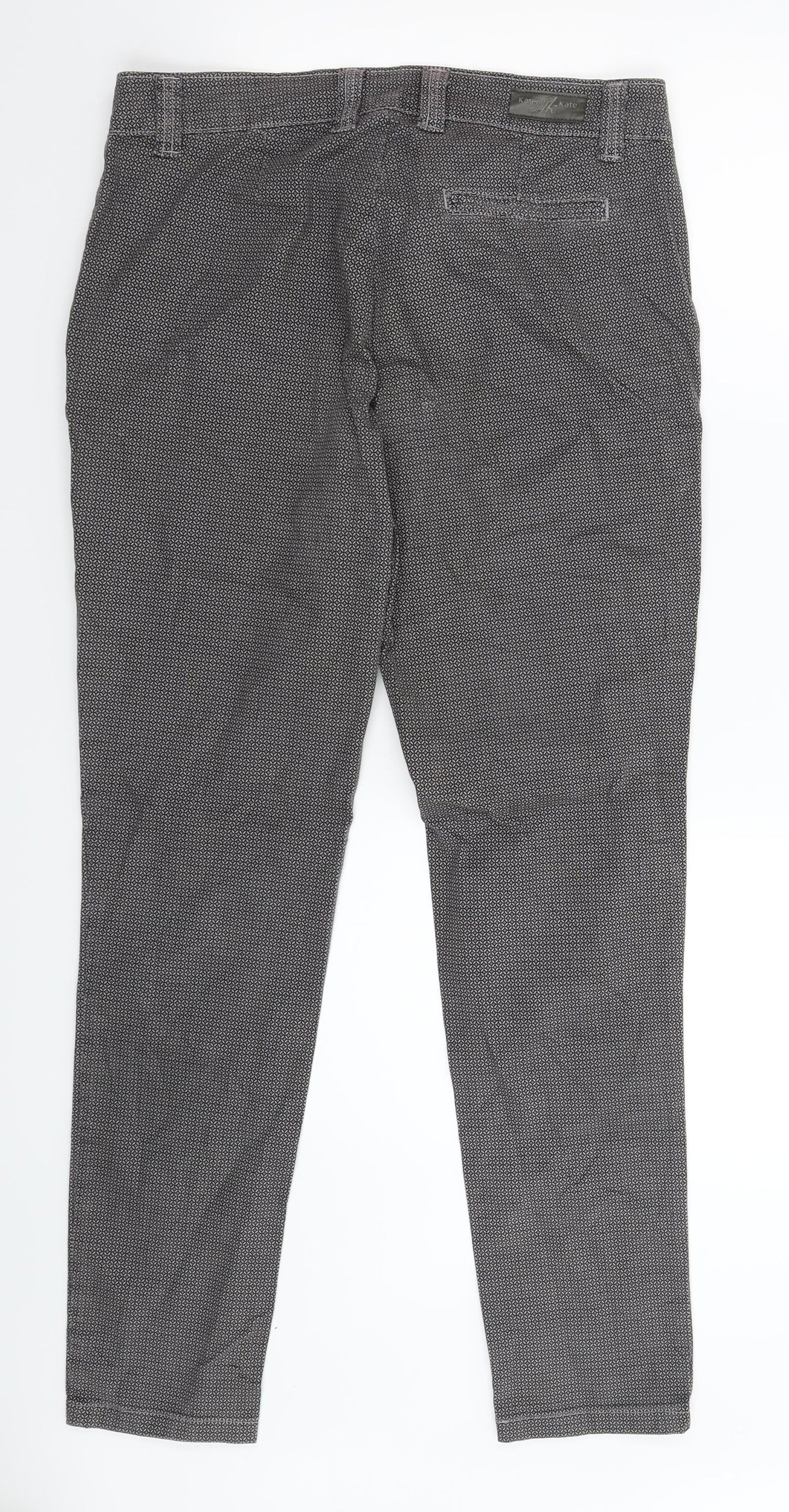 Karen Kate Womens Multicoloured Geometric  Chino Trousers Size 30 in L30 in