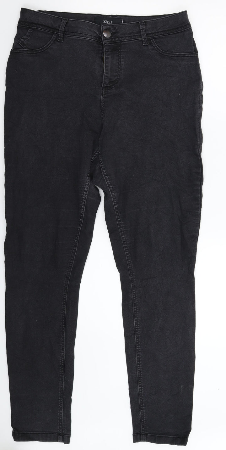 Zizzi Womens Black Denim Skinny Jeans Size 34 in L31 in