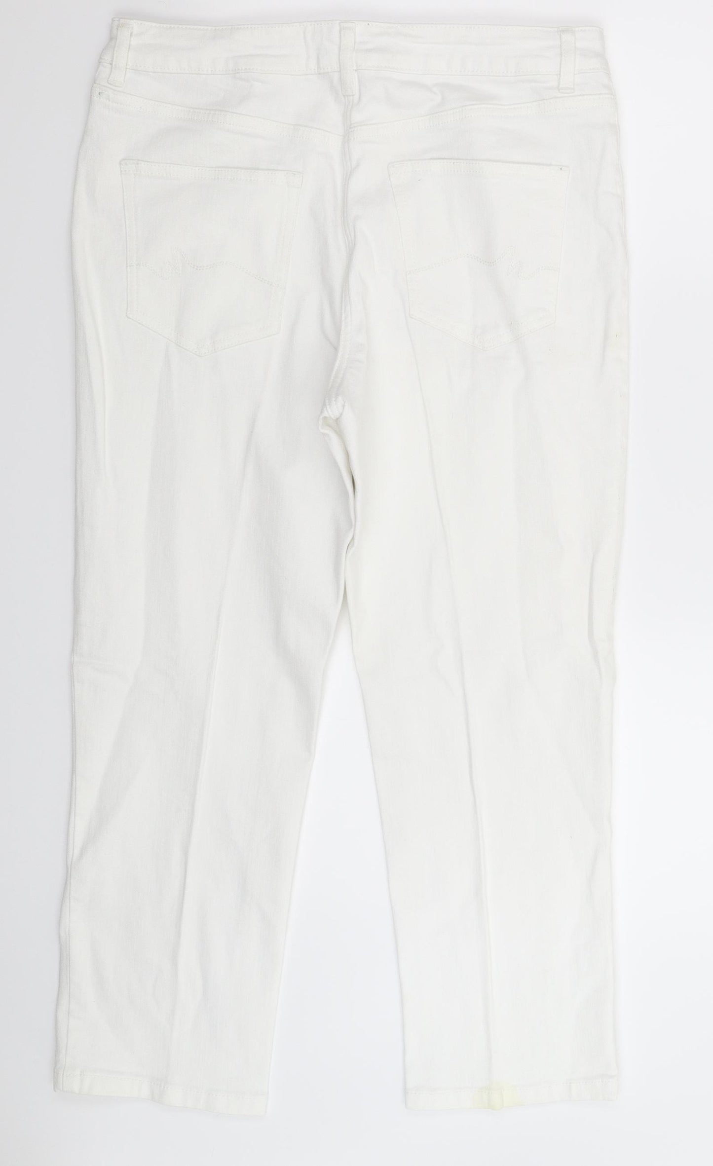 NEXT Womens White  Denim Cropped Jeans Size 14 L25 in