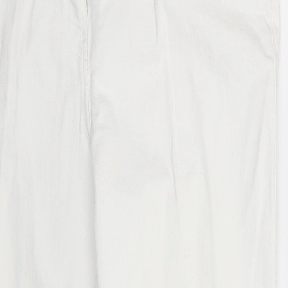 NEXT Womens White  Denim Cropped Jeans Size 14 L25 in