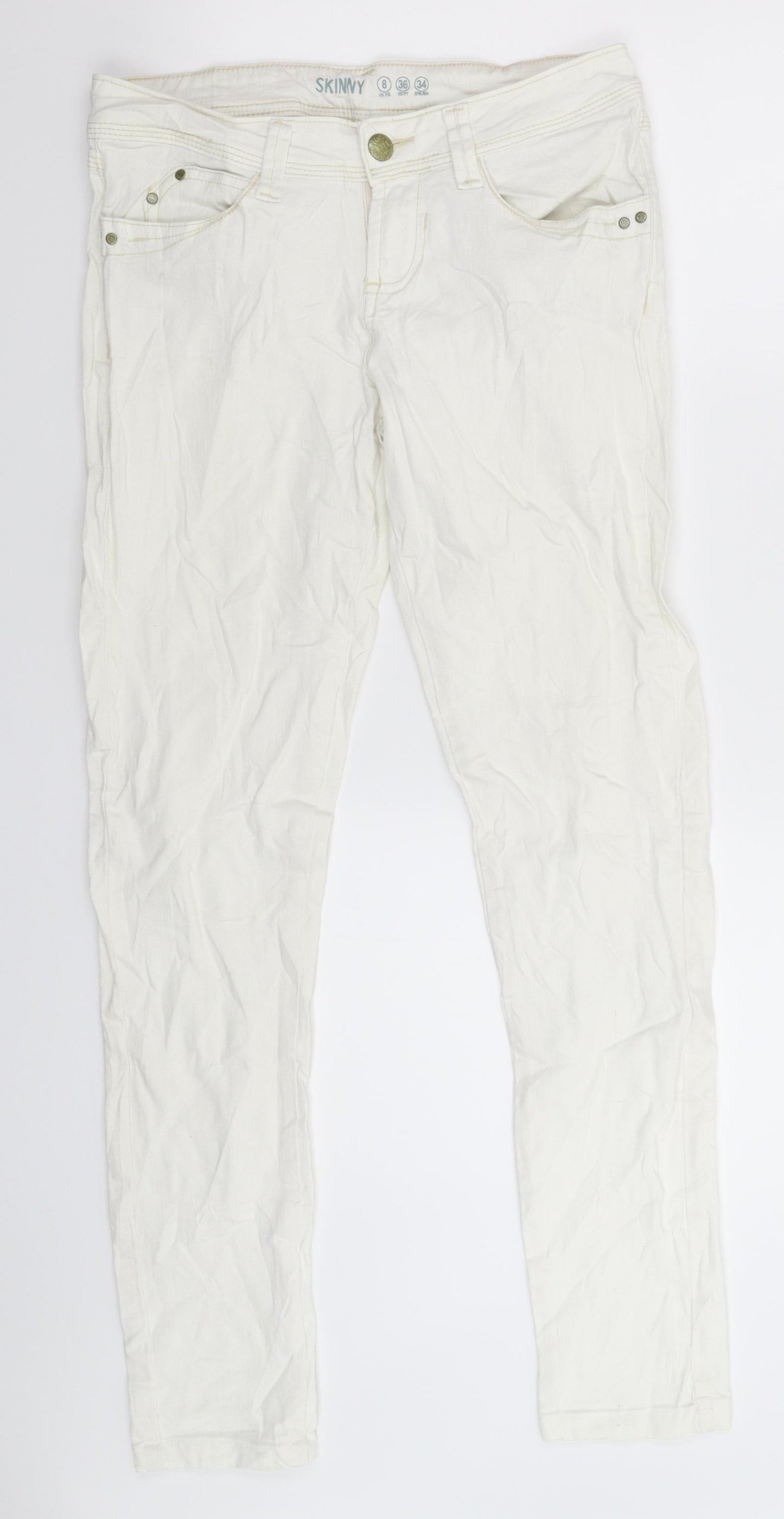 Denim Co Womens White  Denim Jegging Jeans Size 8 L29 in