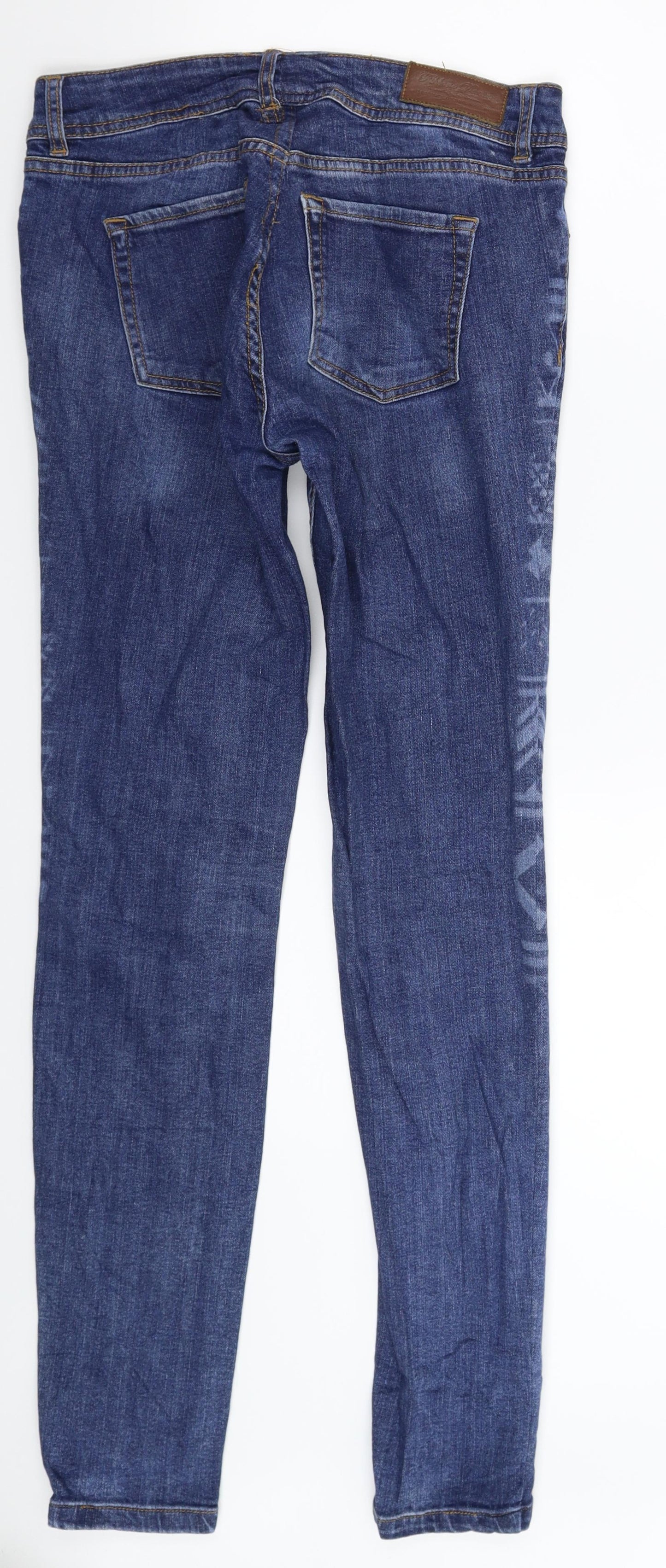 Fishbone Womens Blue Geometric Denim Skinny Jeans Size 28 in L31 in