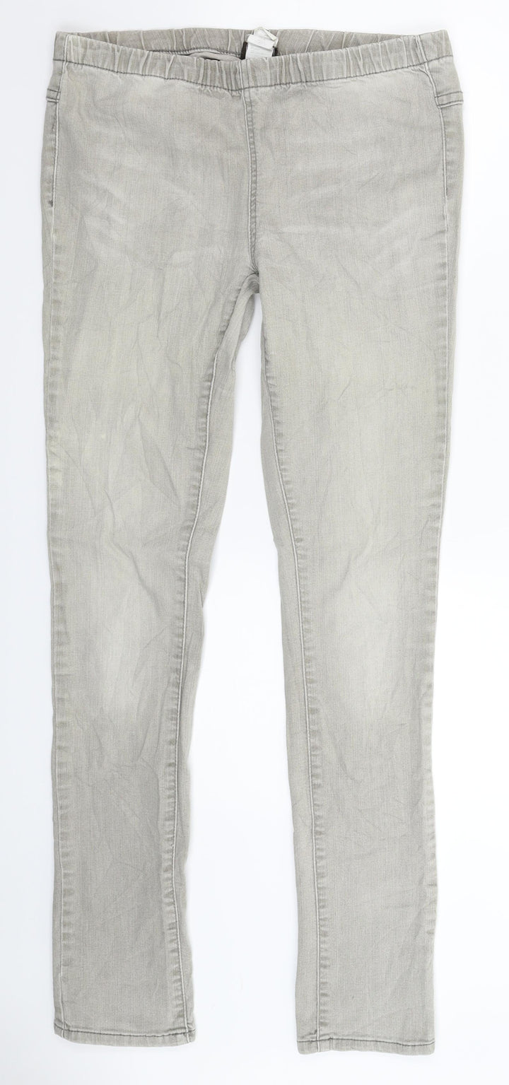 Pieces Womens Grey  Denim Jegging Jeans Size 32 in L30 in