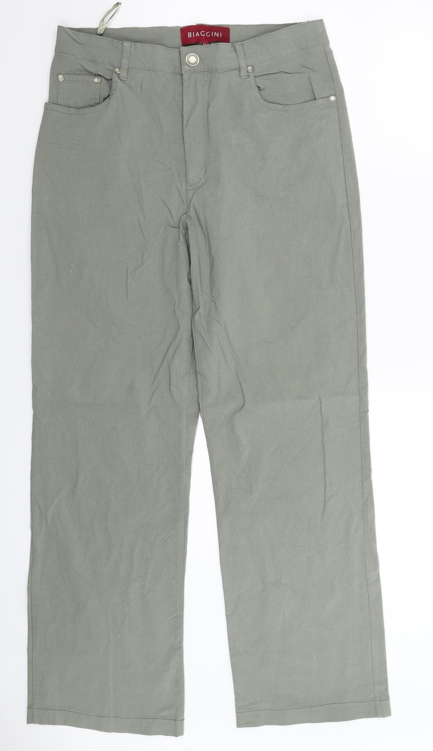 Biaggini Womens Green   Trousers  Size 12 L28 in