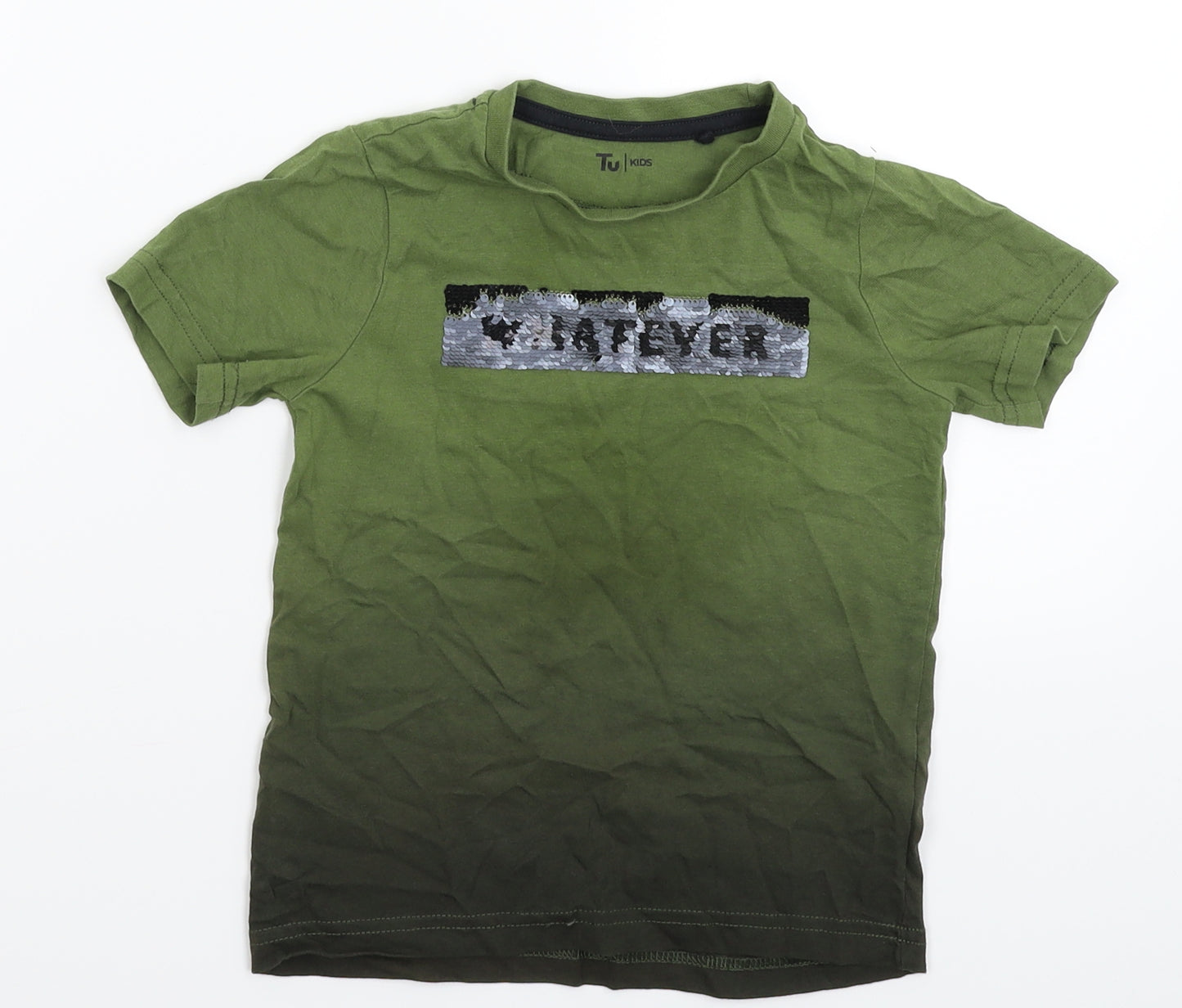 TU Boys Green   Basic T-Shirt Size 3 Years
