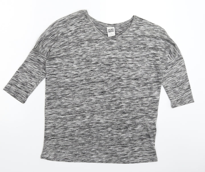 VERO MODA Womens Grey Knit Pullover Jumper Size S