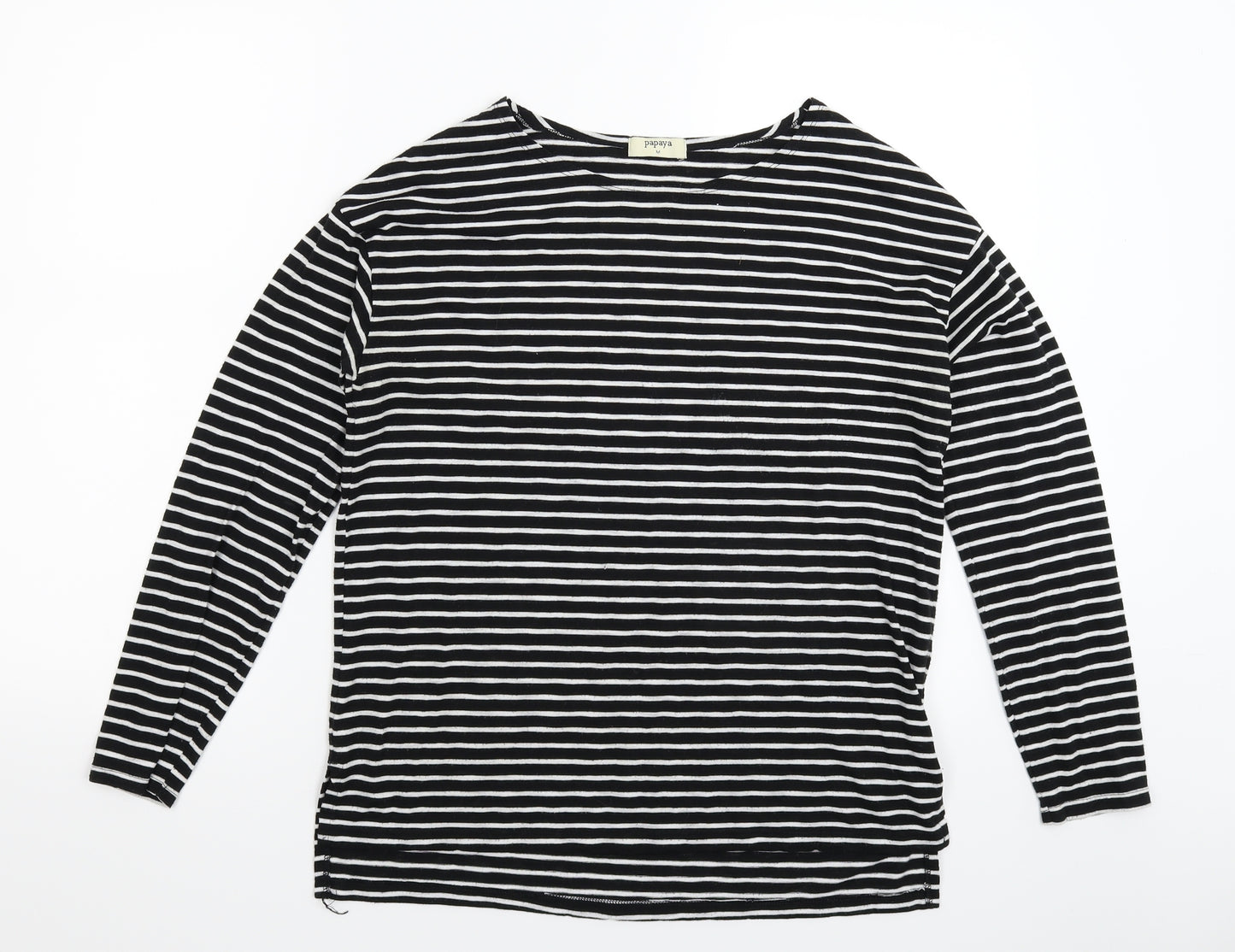 Papaya Womens Blue Striped  Basic T-Shirt Size M