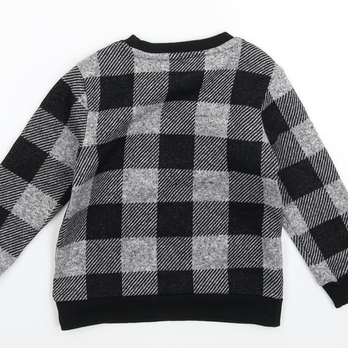Nutmeg Boys Multicoloured Check  Pullover Sweatshirt Size 2-3 Years