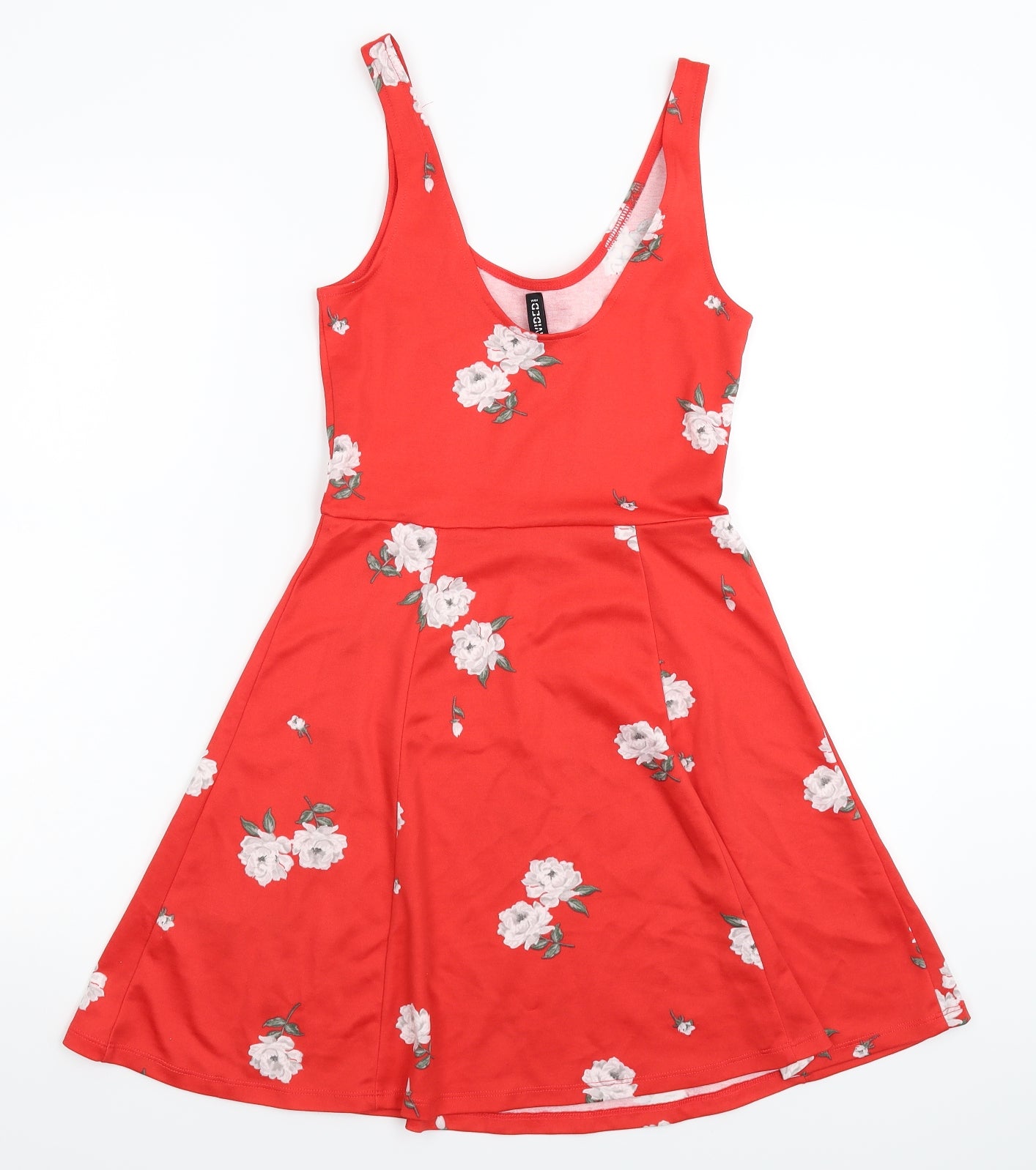 Divided Womens Red Floral  Mini  Size 8