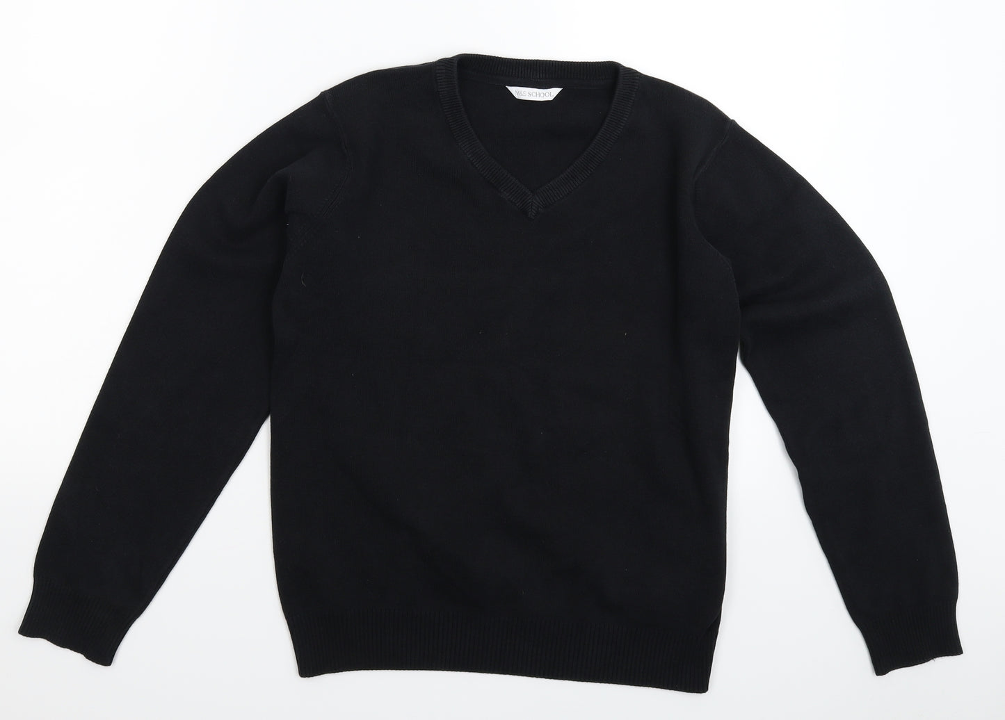 Marks and Spencer Boys Black  Knit Pullover Jumper Size 13-14 Years