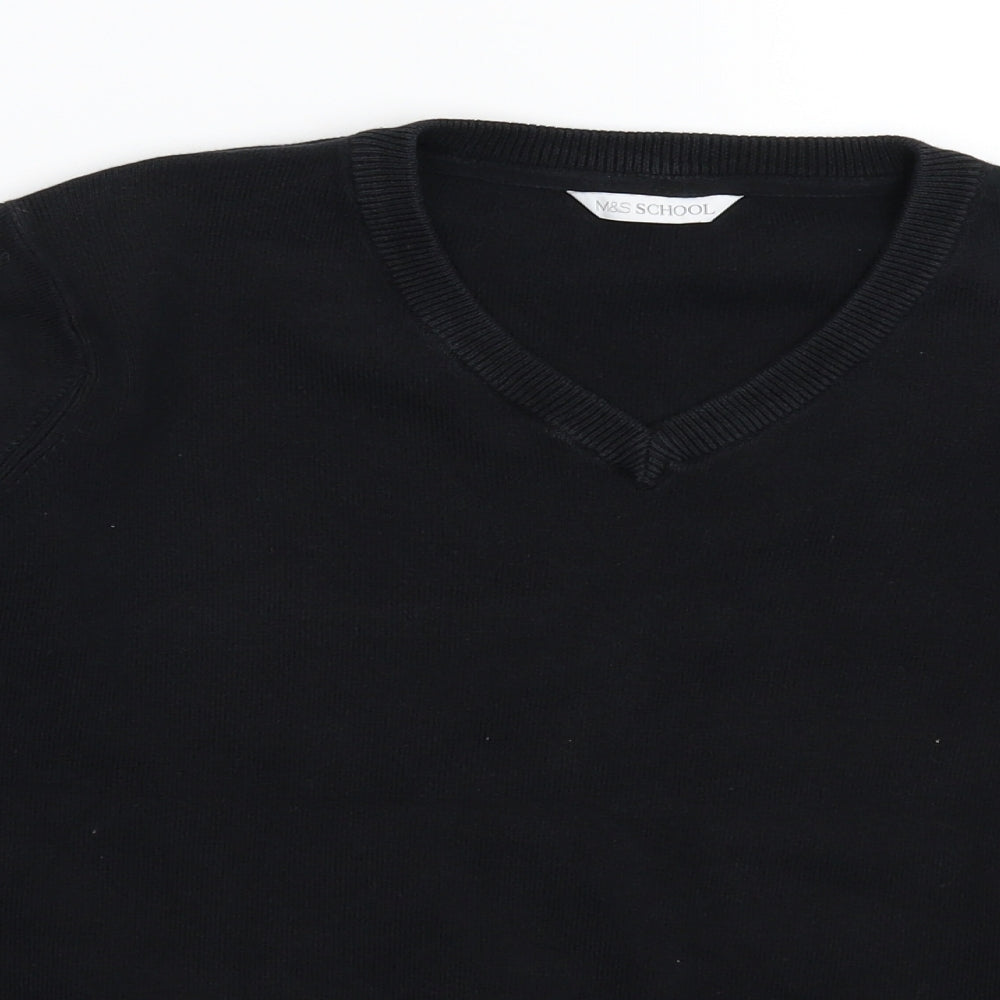 Marks and Spencer Boys Black  Knit Pullover Jumper Size 13-14 Years