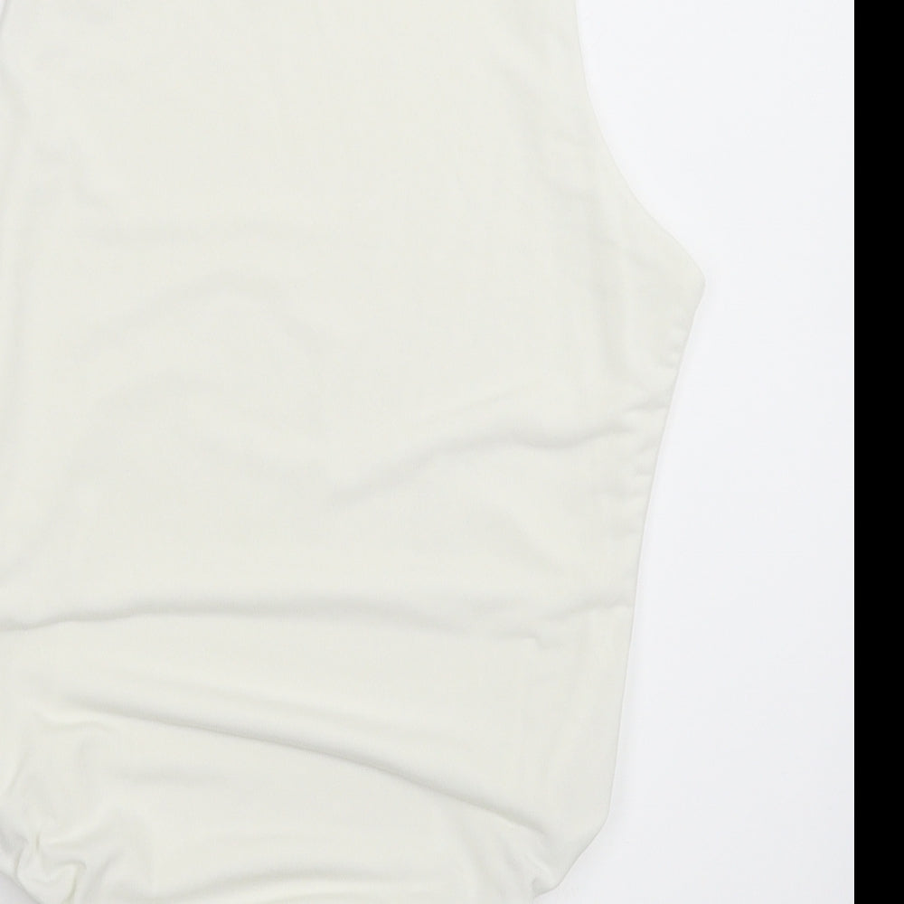 Boohoo Womens White   Bodysuit One-Piece Size 14