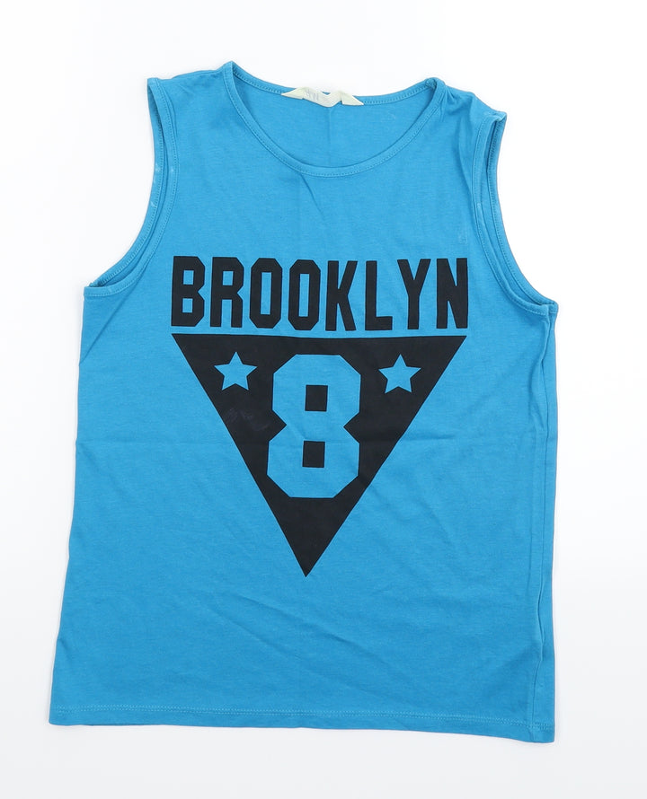 H&M Boys Blue Basic Tank Size 9-10 Years