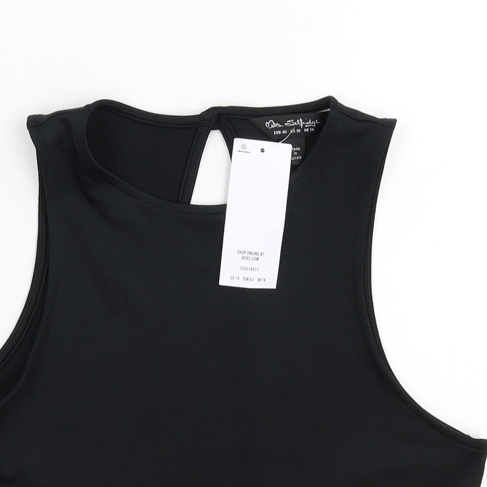 Miss Selfridge Womens Black   Cropped Tank Size 14