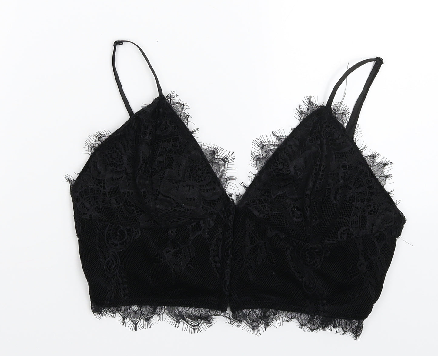 PRETTYLITTLETHING Womens Black   Cropped Tank Size 12