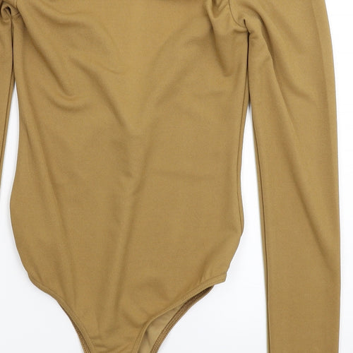 PRETTYLITTLETHING Womens Beige   Bodysuit One-Piece Size 10