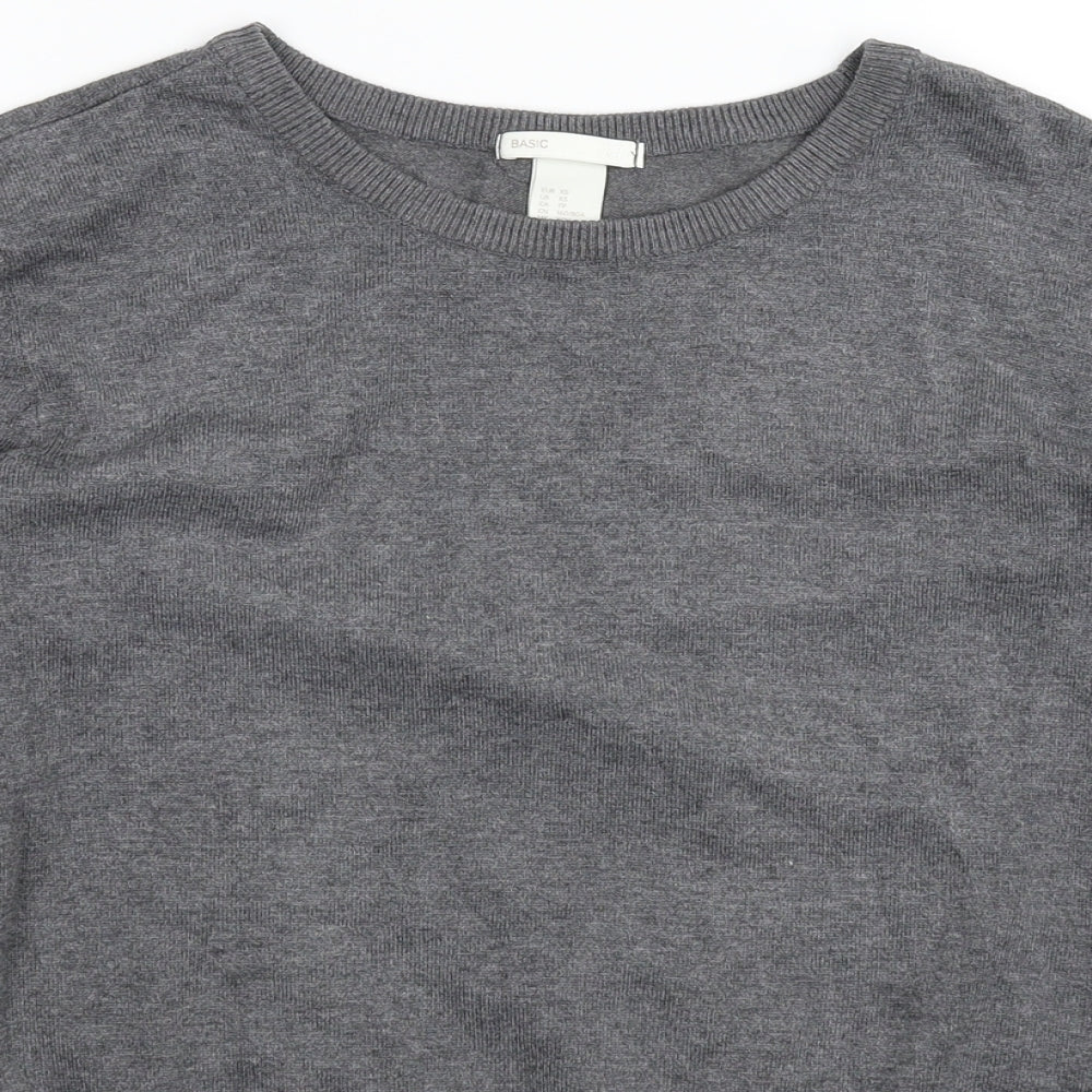 H&M Womens Grey  Knit Pullover Jumper Size XS